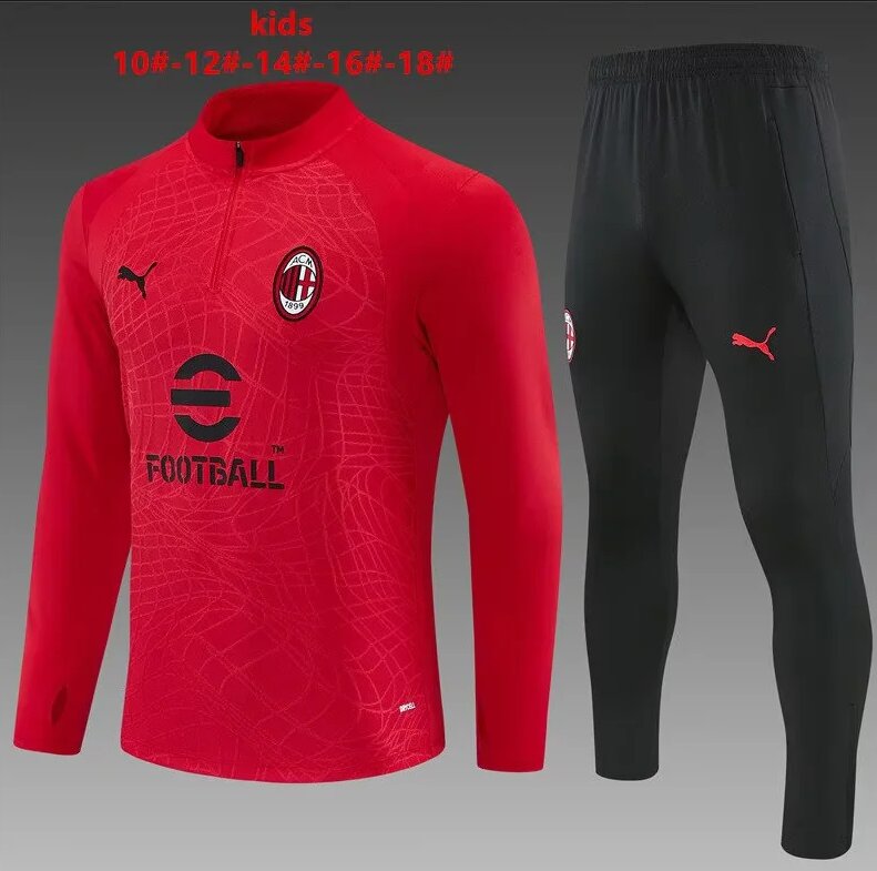 Kids AC Milan 26/27 Tracksuit - Red/Black